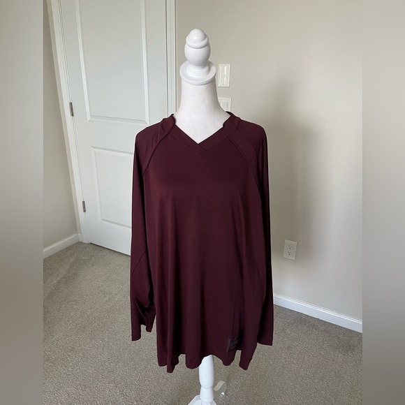 NWT Nike x Skims Airy VNeck Oversized Long Sleeve Top Size Large in Current - Picture 2 of 12